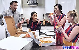 Asian teen footballer and BFFs fuck the big cocked coach