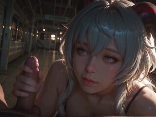 Devil Gal with Red Horns Waits at Educate Station And This babe’s SO Juicy! - ATKINS HEAVEN