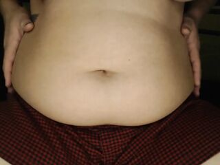 Squeezing Jiggling My Obese Abdomen