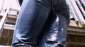 Stuck Up A Ladder (2K upscaled) - Emily