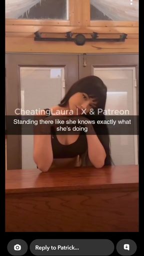 Amateur with big tits shows off her ass