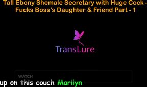 English Audio Sex Story - Tall Ebony Shemale Secretary with Huge Cock - Fucks Boss's Stepdaughter &amp; Friend - Part 1