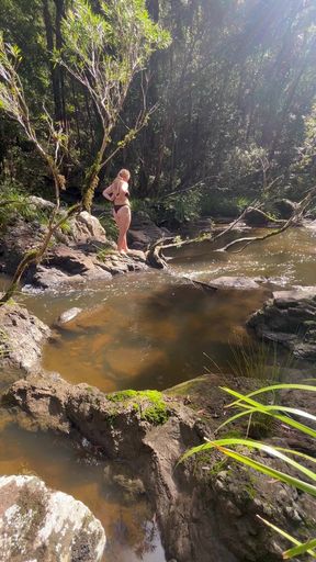 Swimmer enjoys winter swim in Queensland, Australia