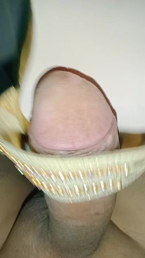 BEAUTIFUL GOLDEN SLIPPER FROM TIRZA DONATED BY HERSELF, SOFT AND COMFORTABLR