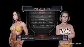 ariel x vs red august female wrestling