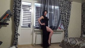 The sexiest my outfit N3 Modeling long classik balck dress for you