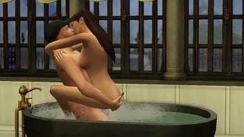 The Wilkins Family Sex Dairies Brittney fucks step-dad and brother in bathroom