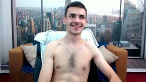 Shirtless Smiling Guy Plays Music for Forty Minutes