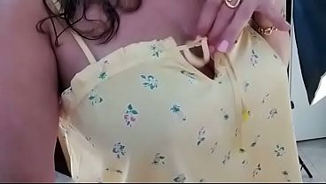 European GF shows off big natural tits in homemade video