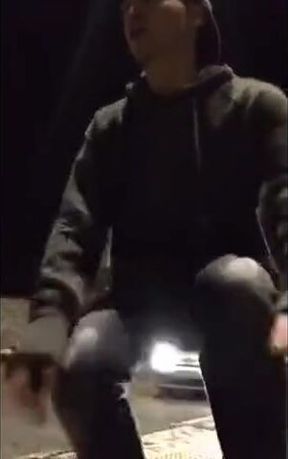 Guy Exhibitionist showing it all on busy streets