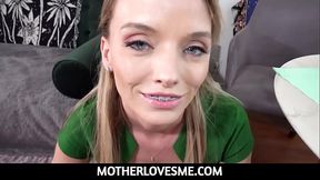 Evil MILF step mom Pristine Edge red her for his upcoming date