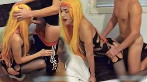 Whorish Ahri from LOL gets banged in the backside
