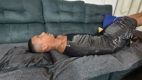Using my human sofa to play video games By Isabelita and Jhoony