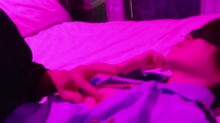 Amateur-blindfold a female police officer and do erotic things-blowjob, cunnilingus, creampie