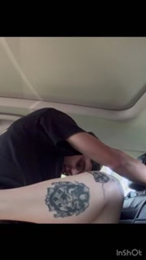 REAL TINDER DATE! Real stranger fucks my throat and pounds my pussy in my backseat in public