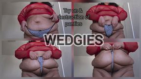 SSBBW PANTIES TRY ON & DESTROYED WHILE WEDGIES