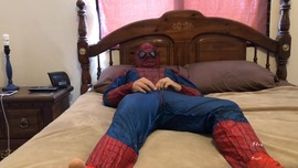 Spider-Man Whacks Off In Suit To Cum