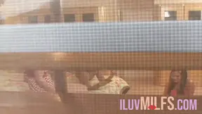 Babes at a party fucking each other in group sex