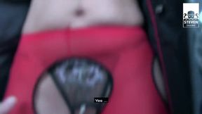 Mareen Deluxe's Public Blowjob Adventure in Tights with Cut Outs!