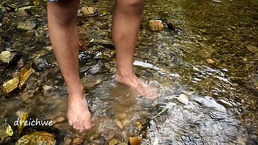 A foot bath in the river