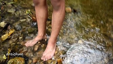 A foot bath in the river