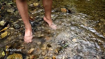 A foot bath in the river