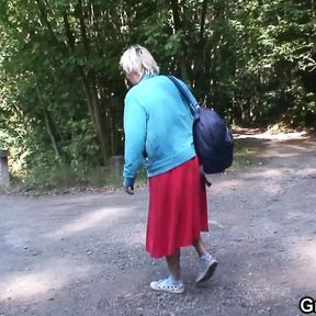 Younger Stallion Fucks Old Granny Roadside Doggystyle