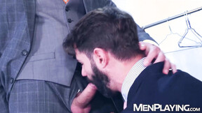 Suited Dani Robles tests new model D Dan with intense ass pumping
