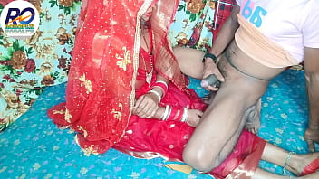Fast time honeymoon video hindi audio Claire Vais red saree bride fucking after lifting the saree, awesome full video