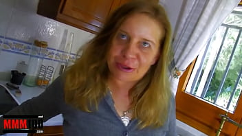 Fucking an old fat french whore in the kitchen