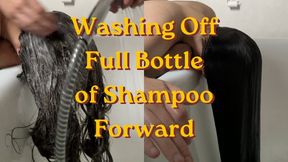 Washing Off Full Bottle of Shampoo Forward - Husband Washes My Hair In Bathtub - Forward Hair Wash - Long Hair Wash - Shampoo Washing Off - Hair Wash Punishment - Hair Forward Shampoo - Conditioning Long Hair - Hair Washed in Bathtub