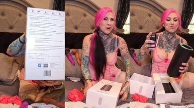 Tattooed MILF Dagny Pink Unboxes Gushing Lovense Solace Cock Toy