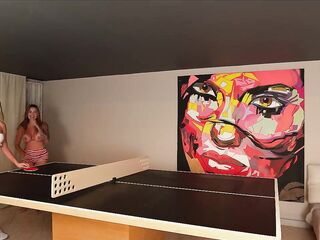 Afternoon of pin pong with Sara Blond ends with 3some, during the time that my boyfriend is not there