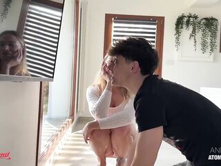 Blond Lewd Wife Seduces Shy Antenna Man and Gets Screwed Hard
