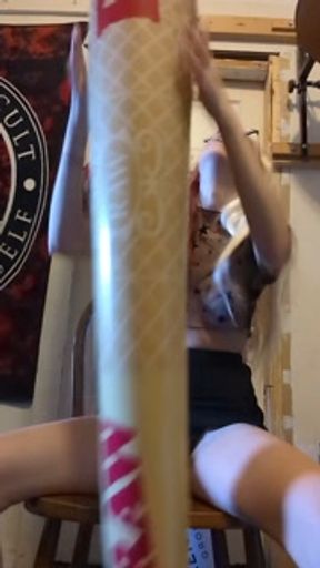 Riding my fav dildo while daddy is at work
