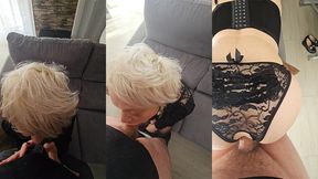 milf mature en collant et culotte ouverte ce fait defoncer la chatte et le cul ...