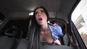 Long-haired bitch Salina Shein gets fucked in the taxi