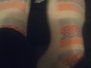 Black Dress Shoes & Cute Hexagon White Dirty Socks (No Audio)