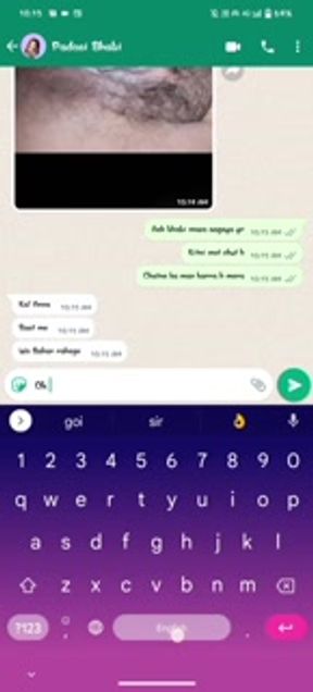 भाभी ने व्हाट्सप्प पे अपनी चूत दिखाई .whatsapp chat with bhabi