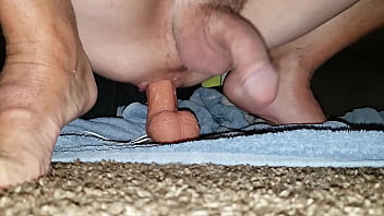 Cumming down my leg with my toy