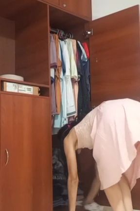 Cleaning Girl Gets by Her Boss While Working