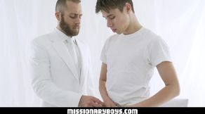 MissionaryBoyz - Youthfull Missionary Fellow gives a Priest a Jizz Facial Cumshot