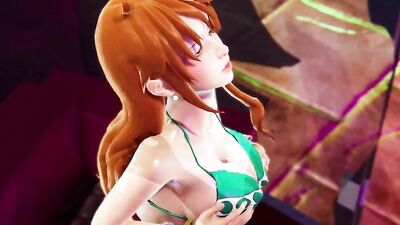 Nami's pool party in 3D hentai with big tits and verified amateurs
