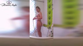 Hot busty girl fingering and fuck pussy in the bathroom