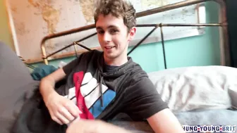 Filthy FTM chav boy takes multiple big cocks in a wild gangbang