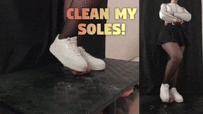 Using your Cock and Balls to Clean My Soles in White Puma Sneakers (Double 45 Deg Version) - TamyStarly - Cock Balls Crush Trample, Shoejob, CBT, Trampling, Bootjob, Stomping