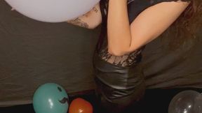 Empress Scarlett seductively blows up balloons