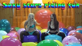 Sexy stars riding fun