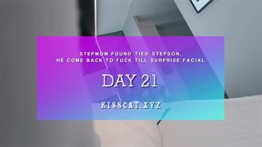 DAY 21 - Step mom caught tied Step son share Room ???? Stepson came back with Surprise Fuck and Facial