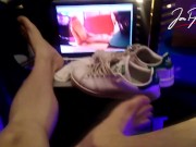 Twink Foot Fetish - Jon Arteen is a boy who loves Adidas sneakers, socks and feet on Apple laptop